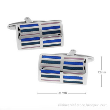 Fashion Stripe Enamel Cufflinks, Custom Cufflinks For Mens Shirts